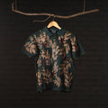 Green - Bindaas Block Art Print Natural Dyed Cotton Unisex Polo T-shirt