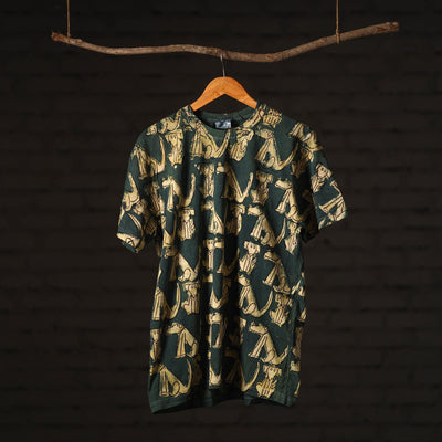 Green - bindaas art printed cotton round neck t-shirt