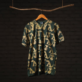 Green - bindaas art printed cotton round neck t-shirt