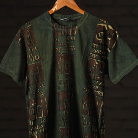 Green - bindaas art printed cotton round neck t-shirt