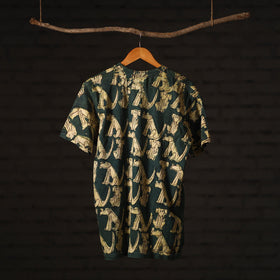 Green - bindaas art printed cotton round neck t-shirt