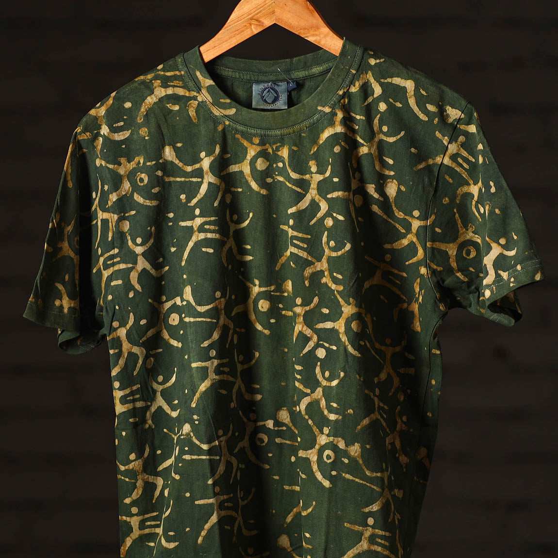  Bindaas Block Art Printed Cotton Round Neck T-shirt 