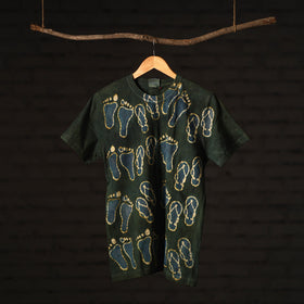 Green - bindaas art printed cotton round neck t-shirt