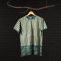  Block Art Prints Natural Dyed Cotton Round Neck T-shirt Online at iTokri.com