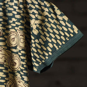 Green - bindaas natural dyed art round neck t-shirt in pure