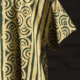 Green - bindaas natural dyed art round neck t-shirt in pure