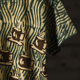 Green - bindaas natural dyed art round neck t-shirt in pure