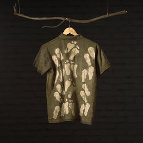 Buy Green Bindaas Natural Dyed Art Block Print Polo Collar T-shirt