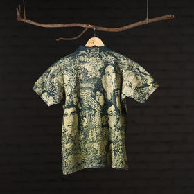 Buy Bindaas Natural Dyed Art Block Print Polo Collar T-shirt in Pure Cotton Online at iTokri.com