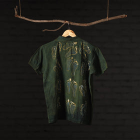 Buy Bindaas Natural Dyed Art Block Print Polo Collar T-shirt in Pure Cotton Online at iTokri.com