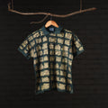 Buy Bindaas Natural Dyed Art Block Print Polo Collar T-shirt in Pure Cotton Online at iTokri.com
