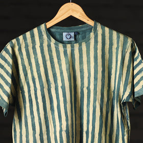  Block Art Prints Natural Dyed Cotton Round Neck T-shirt Online at iTokri.com