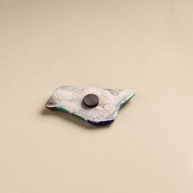 Teal Green Bird Blue Pottery Ceramic Fridge Magnet 