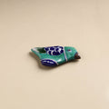Teal Green Bird Blue Pottery Ceramic Fridge Magnet 