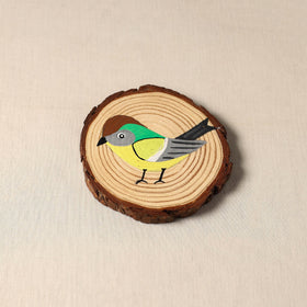 Birds - handpainted pine wood coaster (set of 2) 01