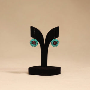 Bishnupur handpainted flower shape terracotta earrings 98