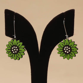 Bishnupur handpainted flower shape terracotta earrings 99