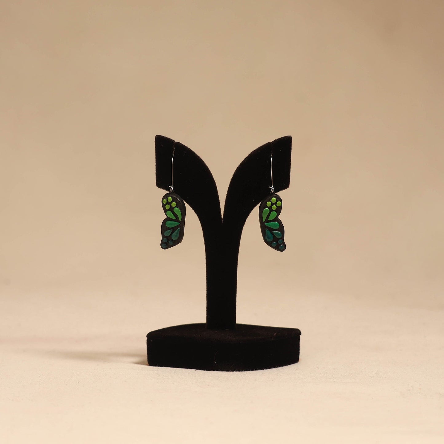 Bishnupur handpainted terracotta earrings 104 - handcrafted