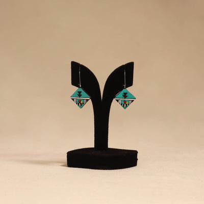 Bishnupur handpainted terracotta earrings 113 - handcrafted