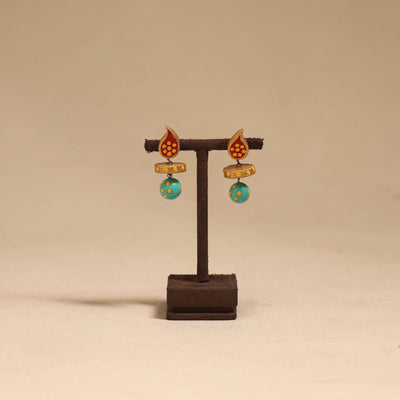 Bishnupur handpainted terracotta earrings 120 - handcrafted