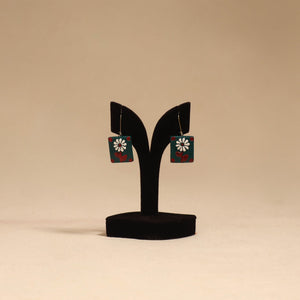 Bishnupur handpainted terracotta earrings 127 - handcrafted