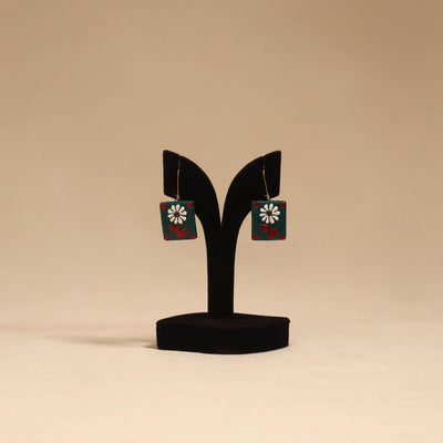 Bishnupur handpainted terracotta earrings 127 - handcrafted