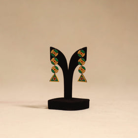 Bishnupur handpainted terracotta earrings 152 - handcrafted
