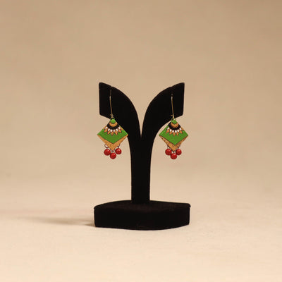 Bishnupur handpainted terracotta earrings 164 - handcrafted