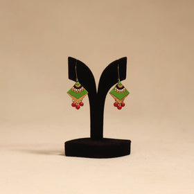 Bishnupur handpainted terracotta earrings 164 - handcrafted
