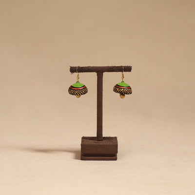 Bishnupur handpainted terracotta jhumki earrings 158