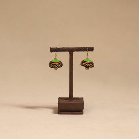 Bishnupur handpainted terracotta jhumki earrings 158