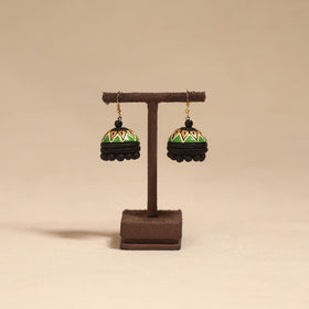 Bishnupur handpainted terracotta jhumki earrings 87