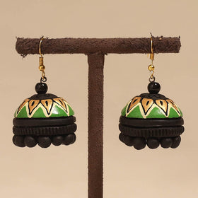 Bishnupur handpainted terracotta jhumki earrings 87
