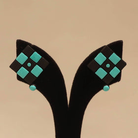 Bishnupur handpainted terracotta stud earrings 173