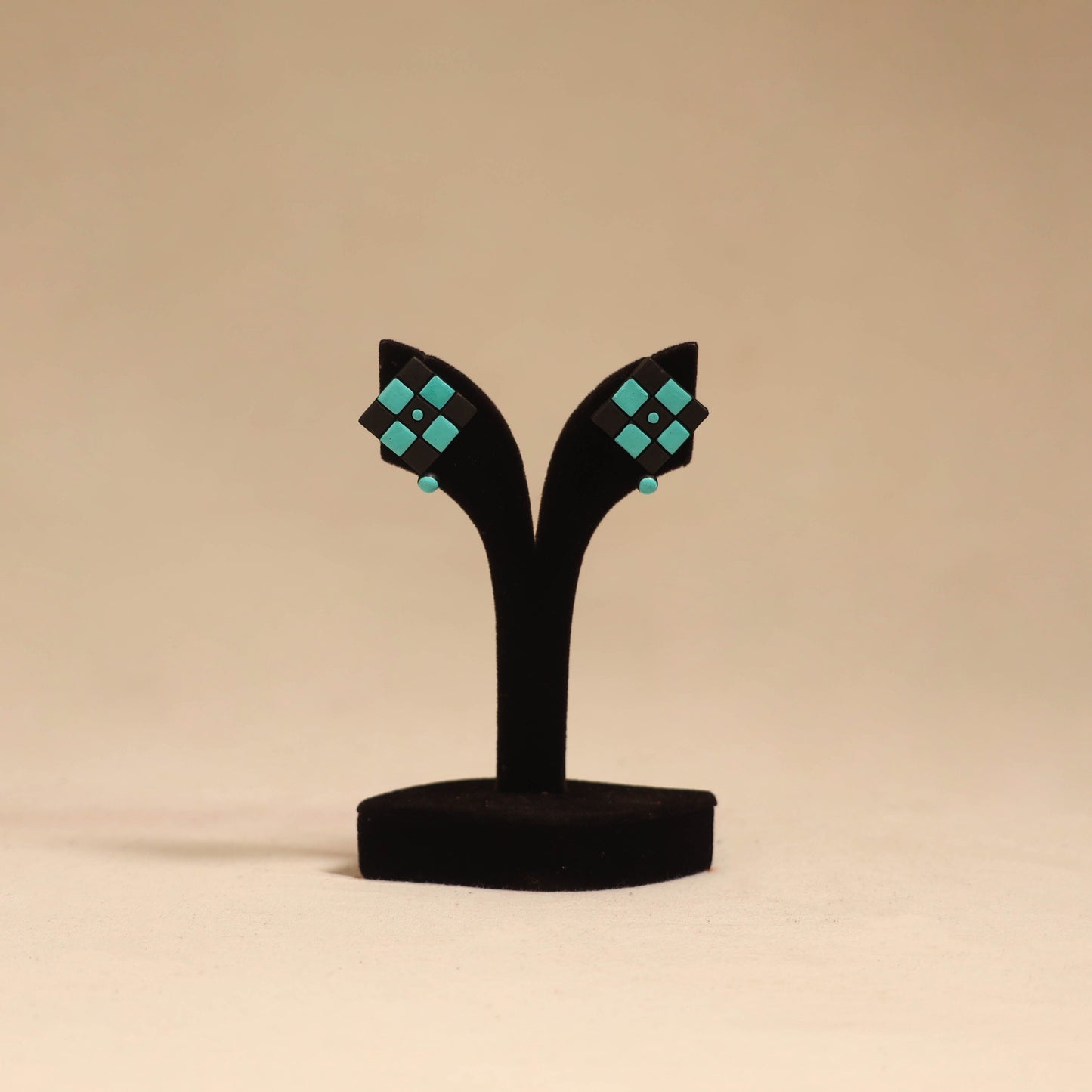 Bishnupur handpainted terracotta stud earrings 173