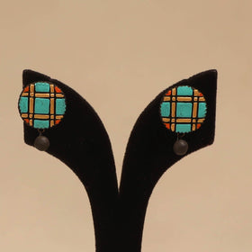 Bishnupur handpainted terracotta stud earrings 176