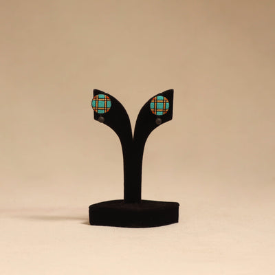Bishnupur handpainted terracotta stud earrings 176