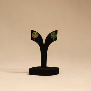 Bishnupur handpainted terracotta stud earrings 177