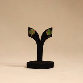 Bishnupur handpainted terracotta stud earrings 177