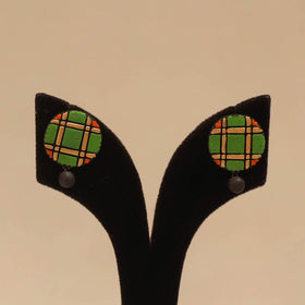 Bishnupur handpainted terracotta stud earrings 177