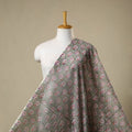 Green - chanderi silk sanganeri fabric 01 - handcrafted