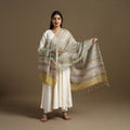 Green - Block Print Chanderi Silk Sanganeri Floral Dupatta 51
