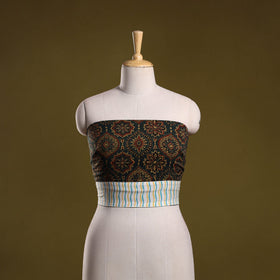 Block print cotton ajrakh blouse piece 10 - handcrafted