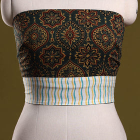 Block print cotton ajrakh blouse piece 10 - handcrafted