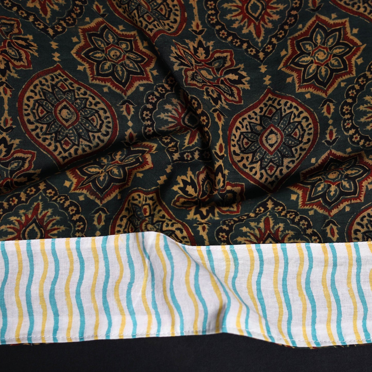 Block print cotton ajrakh blouse piece 10 - handcrafted
