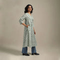 Green - cotton a-line sanganeri kurta 19 - handcrafted