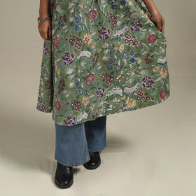 Green - cotton a-line sanganeri kurta 24 - handcrafted