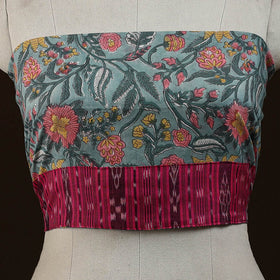 Block print cotton sanganeri blouse piece 09 - handcrafted