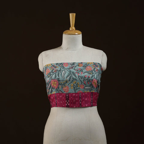 Block print cotton sanganeri blouse piece 09 - handcrafted