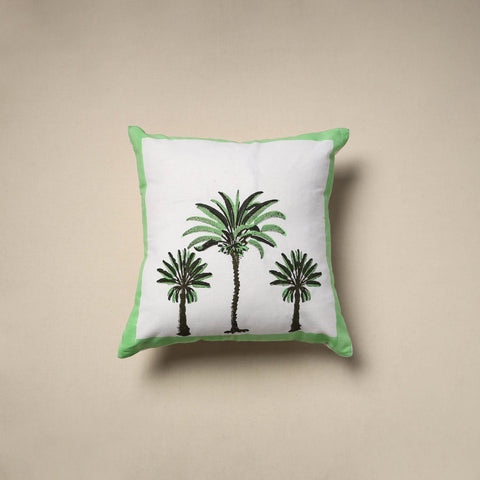 Cotton sanganeri cushion cover (16 x 16 in) 21 - handcrafted